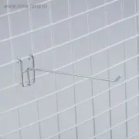 Крючок на сетку одинарный, цвет хром, d=6 мм, L=15 см Крючок на сетку одинарный, цвет хром, d=6 мм, L=15 см