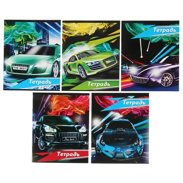 Тетрадь 24 листа в клетку, Calligrata &laquo;Тачки&raquo;, обложка мелованный картон, МИКС