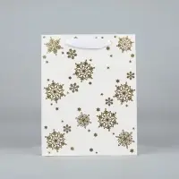 Пакет подарочный новогодний ламинированный &laquo;Снежинки&raquo;, MS 18&times;23&times;10 см