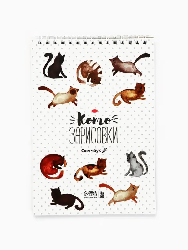 Скетчбук &laquo;Кот&raquo; А5, 40 л, 100 г/м&sup2;