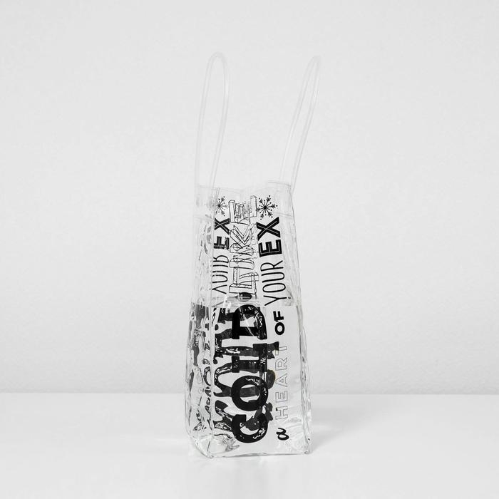 Пакет подарочный из пластика под бутылку, упаковка, «Cold heart», 11 х 36 х 11 см Пакет подарочный из пластика под бутылку, упаковка, «Cold heart», 11 х 36 х 11 см