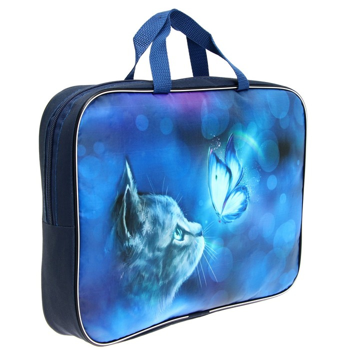 Папка с ручками текстильная А4, 350 х 270 х 70 мм, Calligrata Папка с ручками текстильная А4, 350 х 270 х 70 мм, Calligrata "Котик"