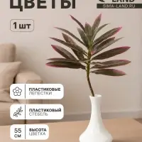 Цветы искусственные &laquo;Пальма домашняя люкс полоска&raquo;, h=55 см, сиренево-зелёные