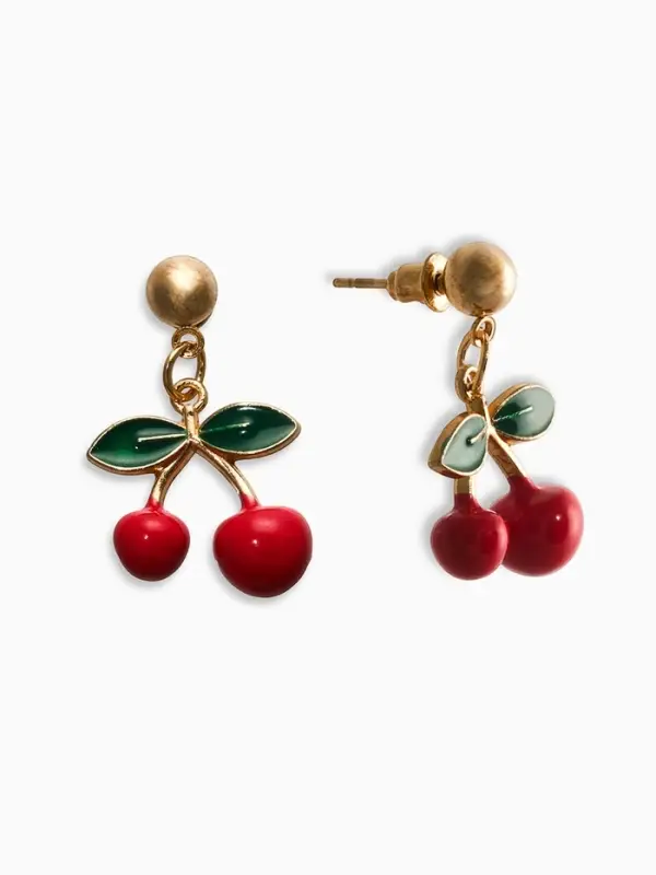 Набор 2 пред-а: серьги. кулон Набор 2 пред-а: серьги. кулон "Вишня" жемчуг, цветной в золоте