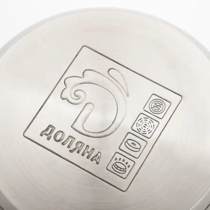 Кастрюля Доляна &laquo;Роскошь&raquo;, 2.2 л, d=19 см, со стеклянной крышкой, капсульное дно, нержавеющая сталь, хромированная