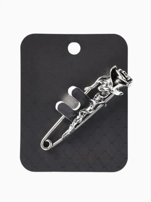 Булавка &laquo;Цветок&raquo; роза, L=5см, цвет чернёное серебро