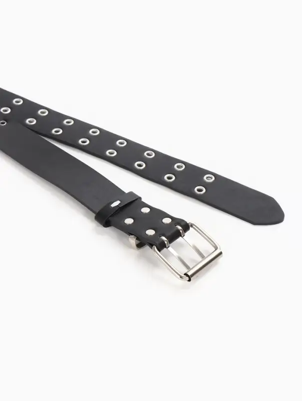 Ремень женский, 3.5&times;105 см, с люверсами, пряжка металл, чёрный