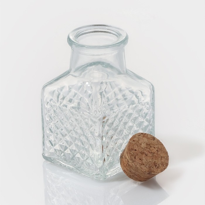 Набор баночек стеклянных для специй с пробковой крышкой Доляна «Парфе», 50 мл, 4,5×4,5×6,8 см, 12 шт Набор баночек стеклянных для специй с пробковой крышкой Доляна «Парфе», 50 мл, 4,5×4,5×6,8 см, 12 шт