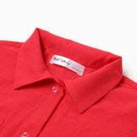 Костюм (рубашка и брюки) детский KAFTAN "Лен", размер 28 (86-92см), красный