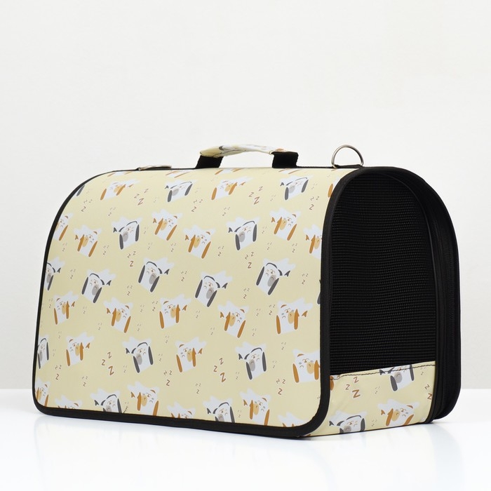 Сумка - переноска животных Сумка - переноска животных "Щенки", бежевая, размер M, 45 х 21 х 27 см