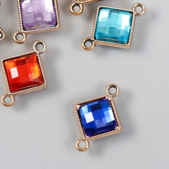 Декор для творчества пластик под металл "Ромбик" золото МИКС 2х1х2,8 см