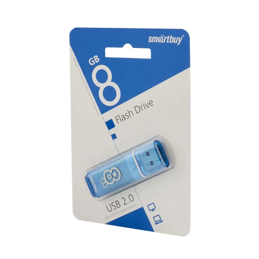 USB накопитель 8 GB Smart Buy Glossy Series Blue