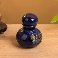 Сосуд для масла "Бабочка" керамика, цв. синий, 8х8х10 см