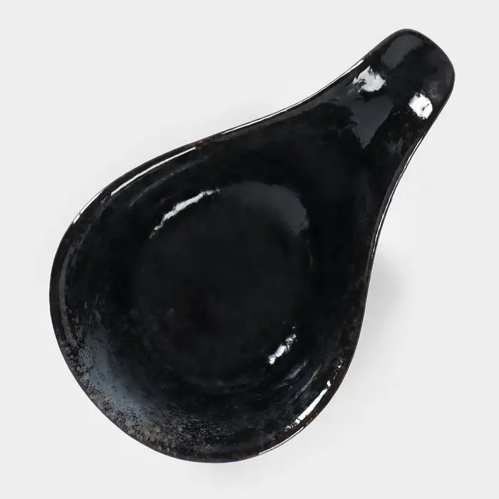 Соусники Magistro &laquo;Ночной дождь&raquo;, 100 мл, на подставке 35&times;12&times;1 см, набор 3 шт., фарфор, чёрные