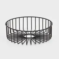 Корзинка - ваза для фруктов «Горшок», 23×23×7 см, чёрная Корзинка - ваза для фруктов «Горшок», 23×23×7 см, чёрная