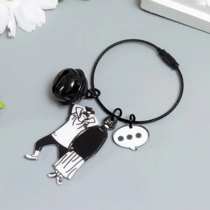 Брелок акрил на тросе с колокольчиком Брелок акрил на тросе с колокольчиком "Парочка. Миллениалы" 10х5 см