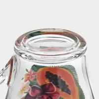 Кружка &laquo;Тропические фрукты&raquo;, 250 мл, стекло, прозрачная, рисунок МИКС