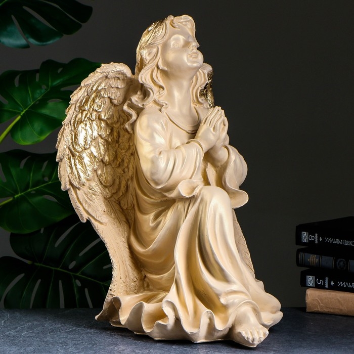 Фигура  Фигура "Ангел на колене" слоновая кость, 40х36,5х51см