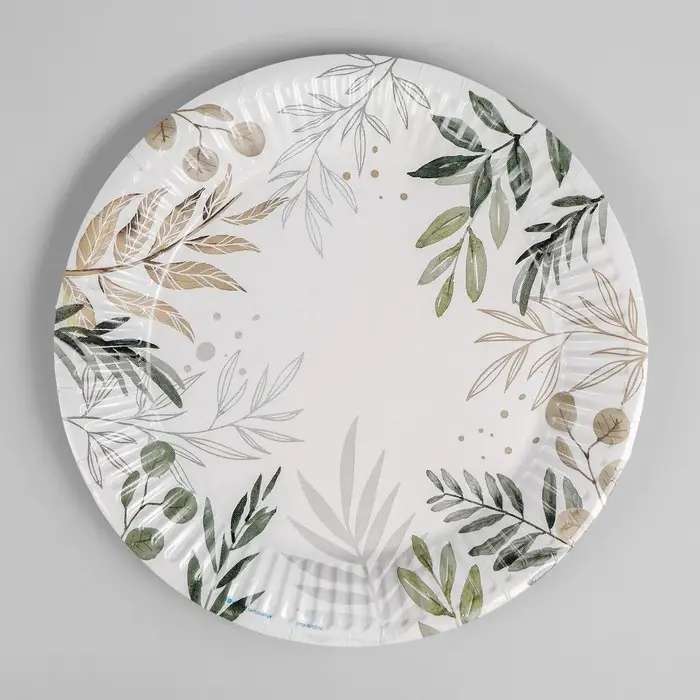 Тарелка одноразовая бумажная «Природа», 18 см Тарелка одноразовая бумажная «Природа», 18 см