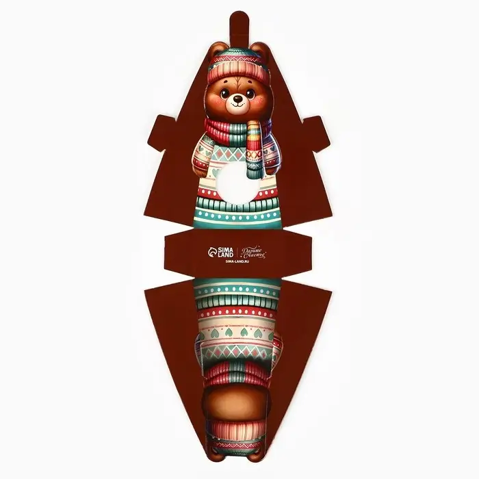 Коробка складная с окном «Мишка», 6 х 12.4 х 3.5 см