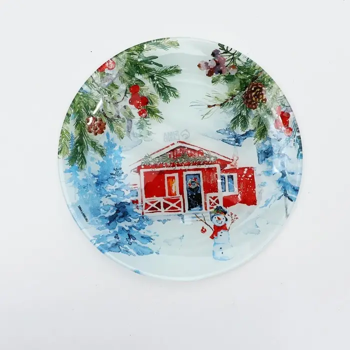 Тарелка круглая Тарелка круглая "Новогодняя акварель", 20 см