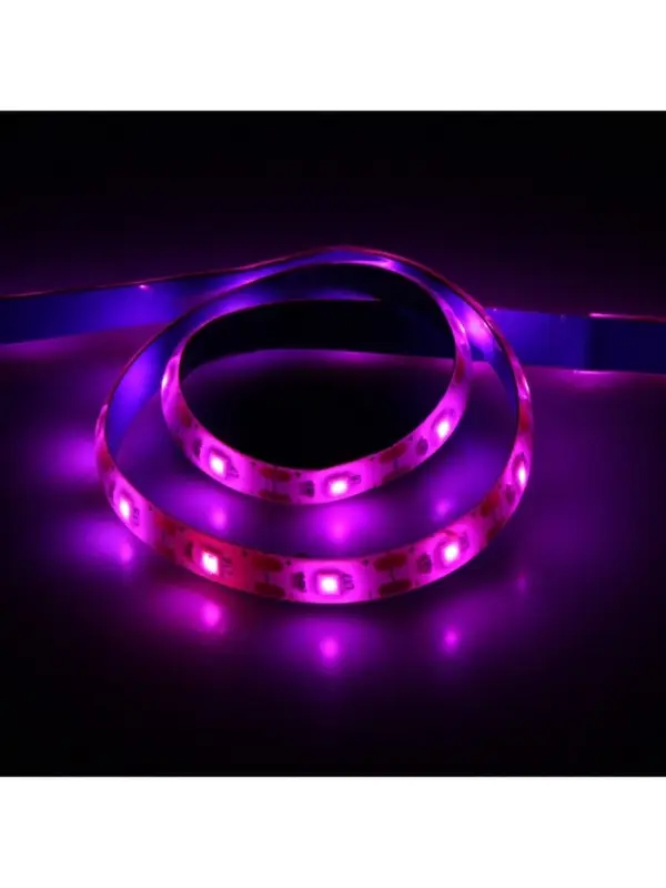 Фитолента для растений Luazon Lighting, светодиодная, 3.5 Вт, 0.5 м, IP65, 5 В, 60 LED/м, USB, SMD5050, мультиспектральная