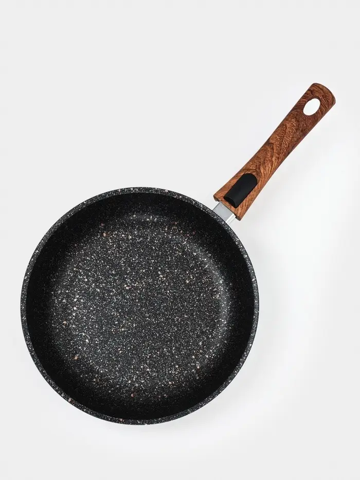 Сковорода KUKMARA Granit ultra original, d=26 см, съёмная ручка, антипригарное покрытие, литой алюминий, чёрная