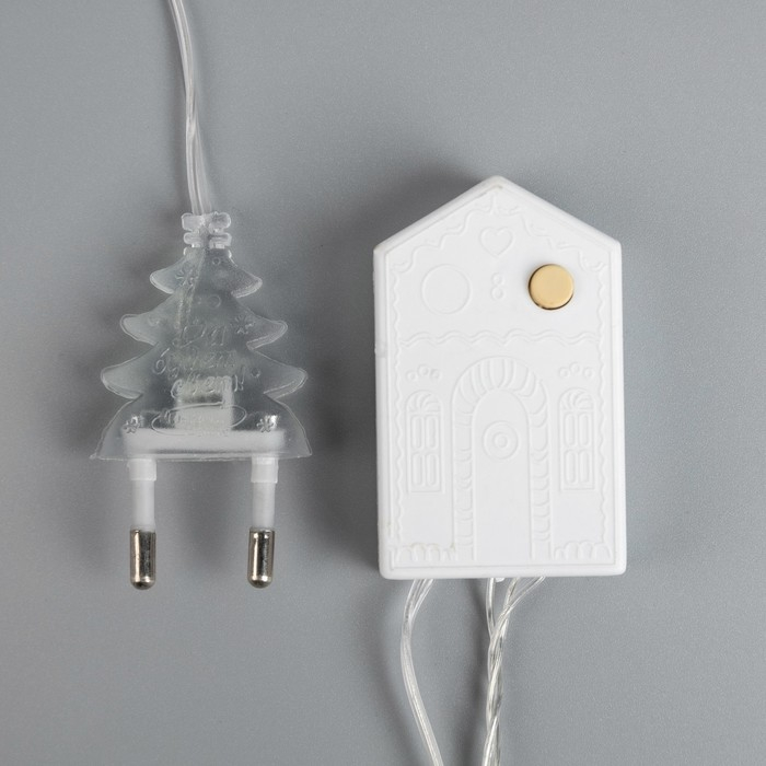 Гирлянда «Нить» 5 м с насадками «Футбольный мяч», IP20, прозрачная нить, 20 LED, свечение белое, 8 режимов, 220 В