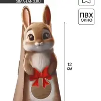 Коробка складная с окном «Зайка», 6 х 2 х 3.5 см