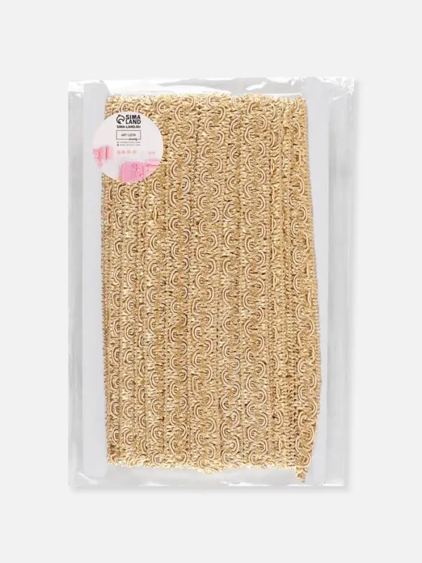 Тесьма декоративная змейка 15мм*10±1м бежевый Тесьма декоративная змейка 15мм*10±1м бежевый