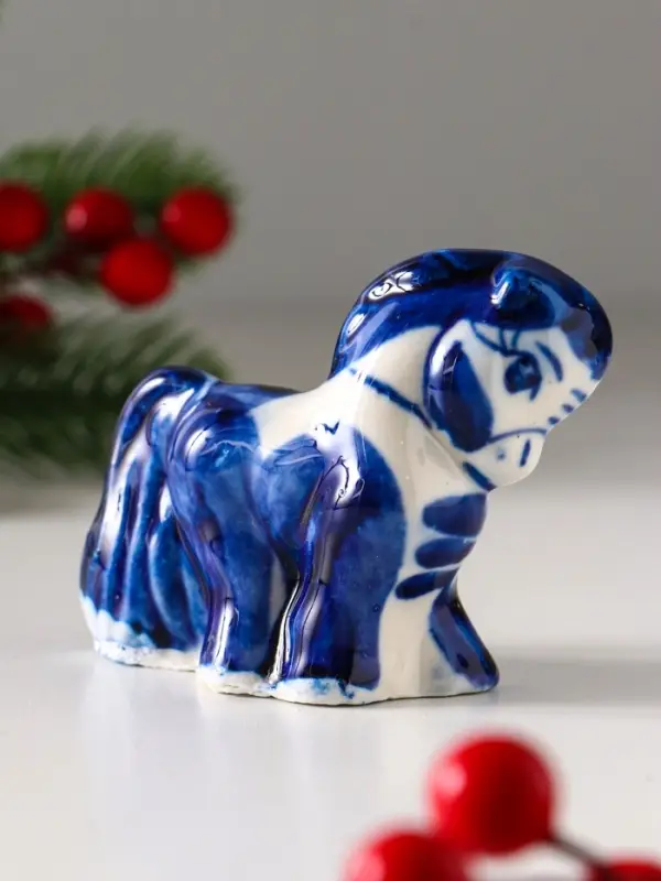 Сувенир  Сувенир "Лошадь Красотка", 9х5см, гжель