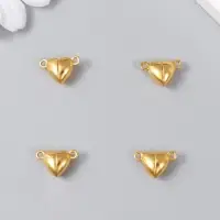 Фурнитура для бижутерии и украшений, замок магнитный &laquo;Арт Узор. Сердечко&raquo;, 2 шт., металл, золото, 1.2&times;1.2 см