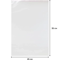 Пакет БОПП 250ммx350мм+40мм клапан со скотчем 30 мкм, 100 шт/уп(ФЛ)