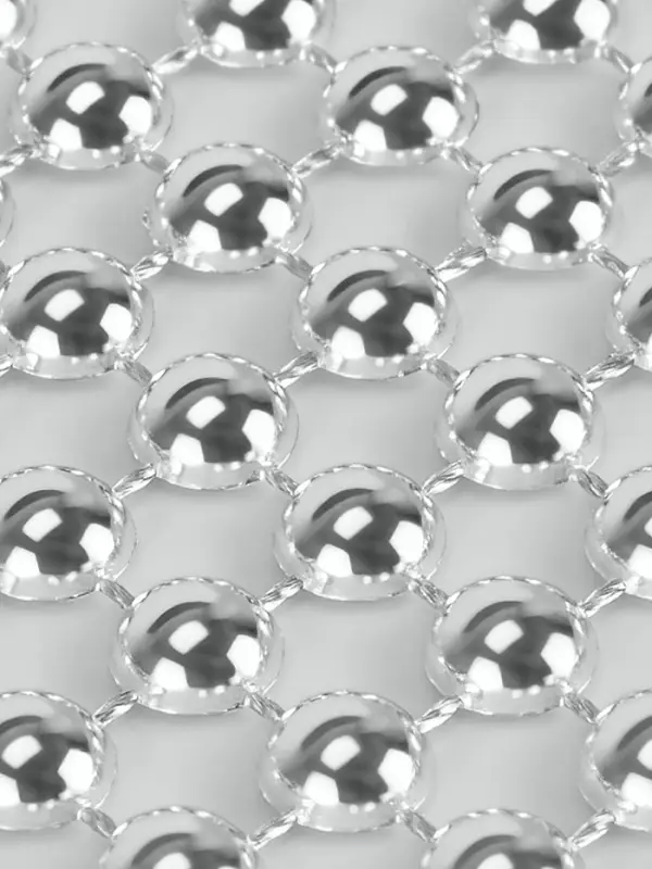 Лента с имитацией выпуклых страз, 5.75 см, 9&plusmn;1 м, цвет серебряный