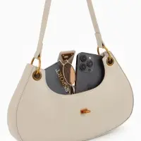 Сумка женская багет TEXTURA на молнии, 30&times;5&times;17 см, молочная