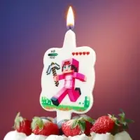 Свеча в торт " Майнкрафт"