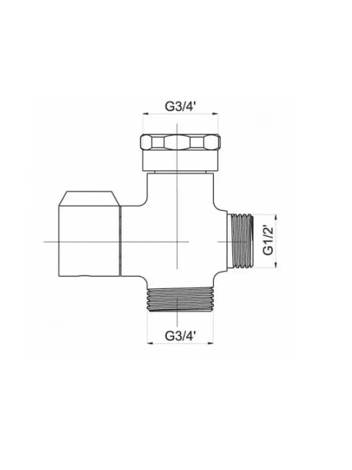 Дивертор ZEIN Z741, для смесителя, корпус цинк, керамика, цвет хром