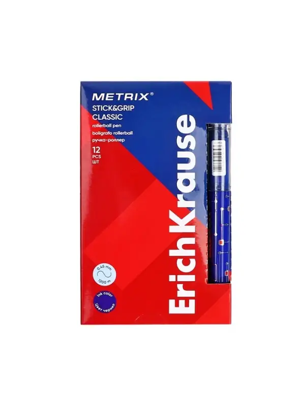 Ручка - роллер Erich Krause METRIX, узел 0.5, чернила синие, длина письма 1200 метров