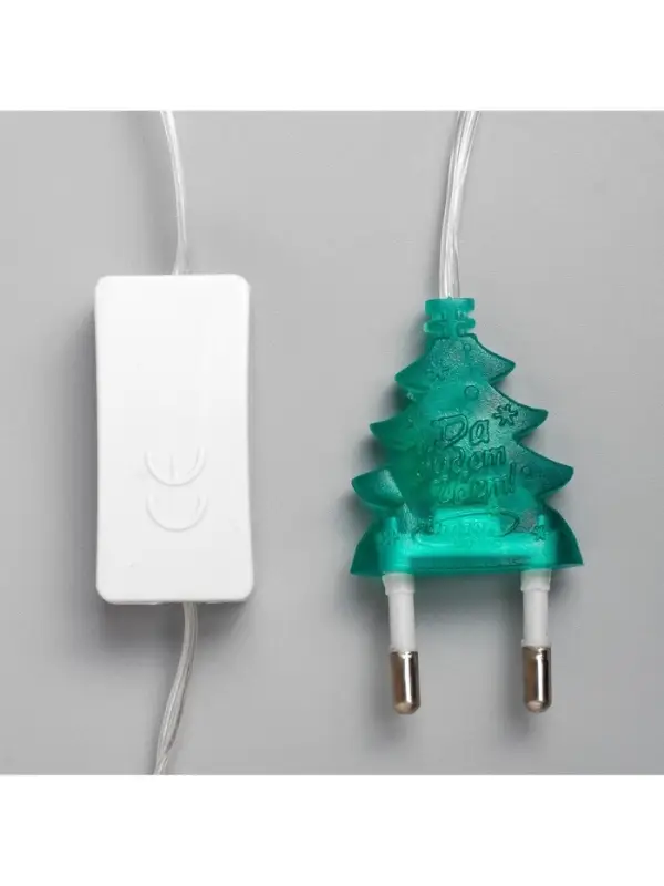 Гирлянда &laquo;Нить&raquo; 5 м с насадками &laquo;Звезда в крапинку&raquo;, IP20, прозрачная нить, 20 LED, свечение мульти (RG/RB), мигание, 220 В