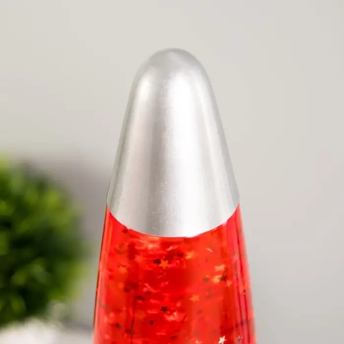 Лава - лампа RISALUX &laquo;Блёстки&raquo;, Е14, 30 Вт, от сети 220 В, серебристая, 34&times;8.5&times;8.5 см