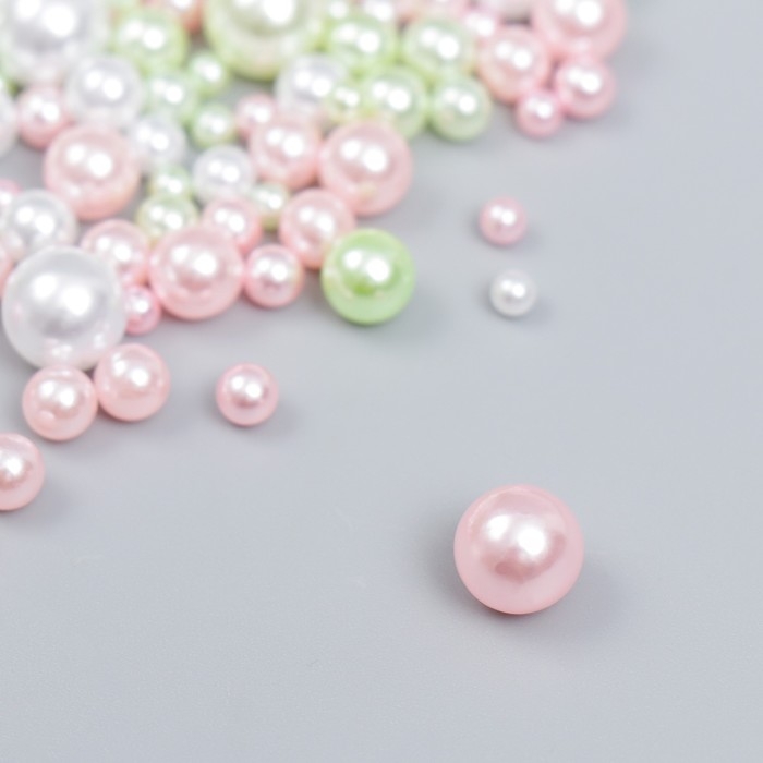 Декор для творчества пластик "Шарики. Весна. Ассорти" d=3-8 мм, набор 10 гр