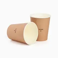 Стаканы одноразовые бумажные для кофе &laquo;Теплее&raquo;, цвет бежевый, 10 шт, 250 мл