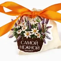 Мешочек подарочный из хлопка «Самой нежной», 7 х 9 см +/- 1.5 см