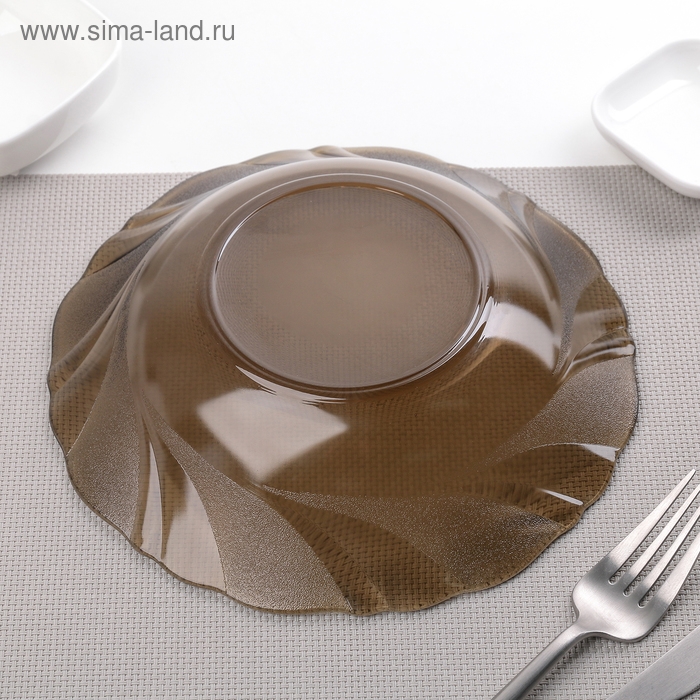 Тарелка стеклянная глубокая Alta Marea, d=20 см, цвет коричневый Тарелка стеклянная глубокая Alta Marea, d=20 см, цвет коричневый