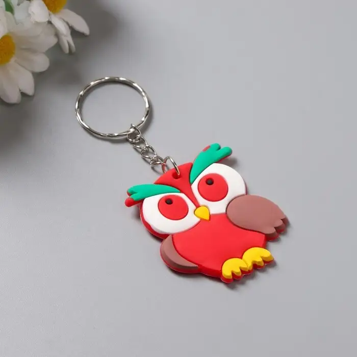 Брелок резина  Брелок резина "Яркая сова" 6х5 см