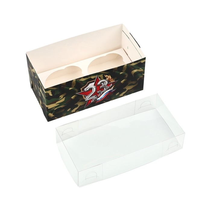 Коробка для капкейка «23 февраля», 16 х 8 х 7.5 см Коробка для капкейка «23 февраля», 16 х 8 х 7.5 см