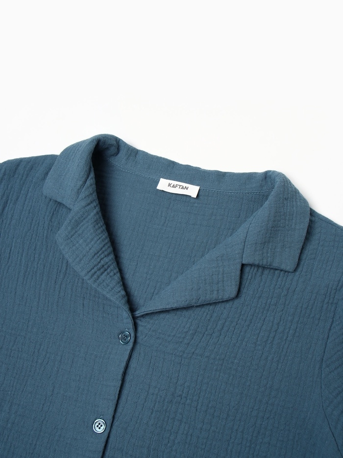 Комплект женский (рубашка, шорты) KAFTAN Basic р. 40-42 синий