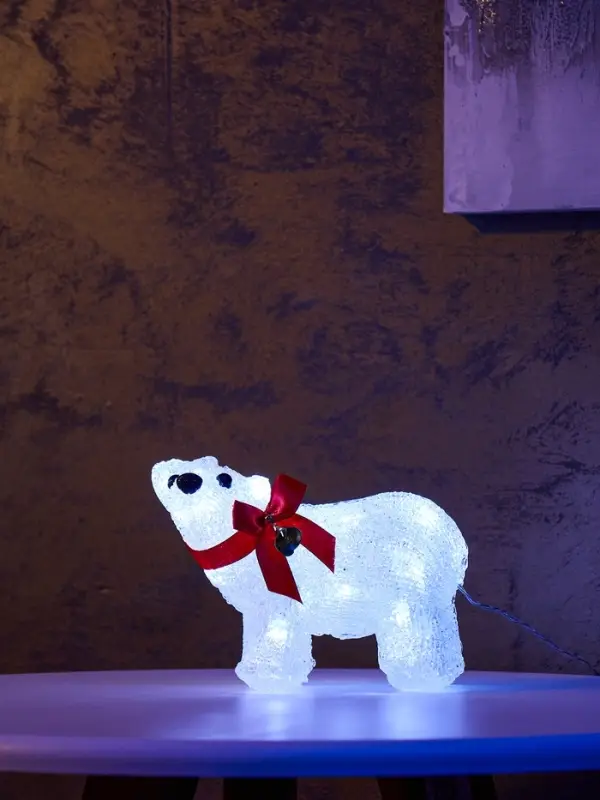 Светодиодная фигура &laquo;Мишка&raquo; 12&times;17 см, акрил, 20 LED, от батареек ААх2, свечение белое