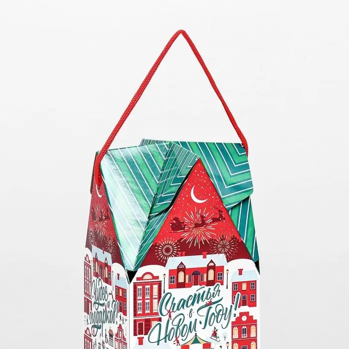 Коробка новогодняя подарочная складная «Лунапарк» 10.5×10.5×21.5 см Коробка новогодняя подарочная складная «Лунапарк» 10.5×10.5×21.5 см