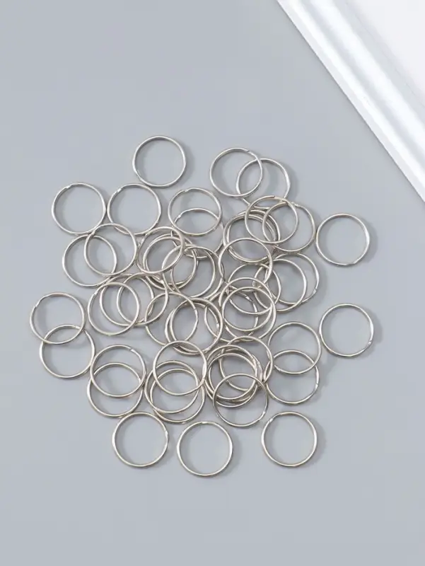 Соединительное кольцо для брелоков, металл под серебро, 2.2&times;2.2 см, набор 50 шт.